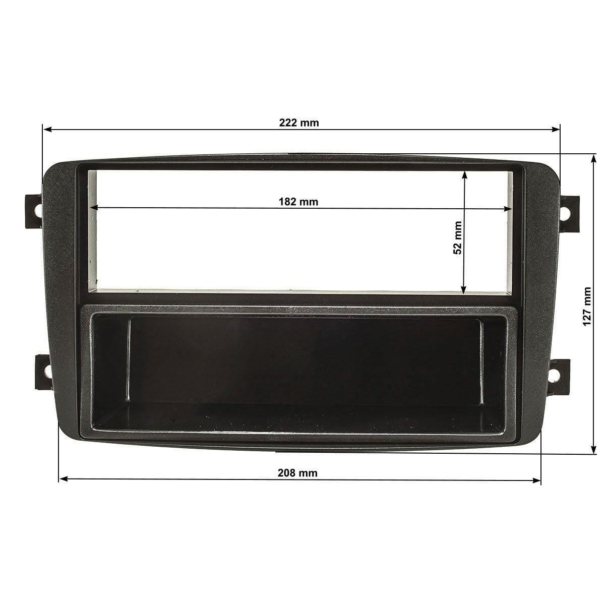 tomzz Audio 2434-007 Radioblende Set kompatibel mit Mercedes C-Klasse W203 S203 CL203 CLK C209 A209 Viano Vito schwarz mit Radiioadapter ISO