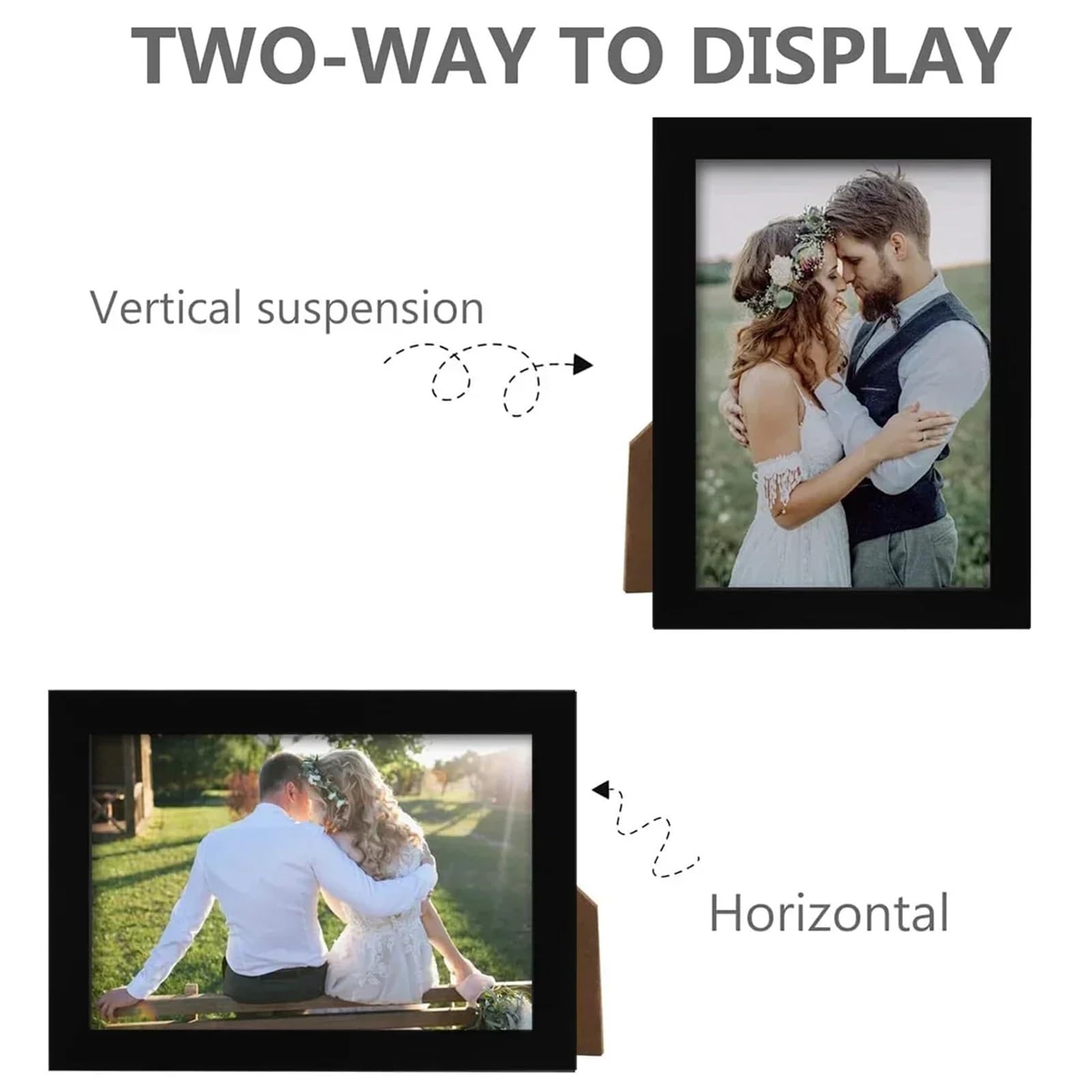 Bilderrahmen 1/2/3/6 STÜCKE 8x12 zoll Holz Fotorahmen A4 Schwarz Weiß Braun Zertifikate Rahmen Familie Bilderrahmen Home Decor Poster(Black,3pcs A4)