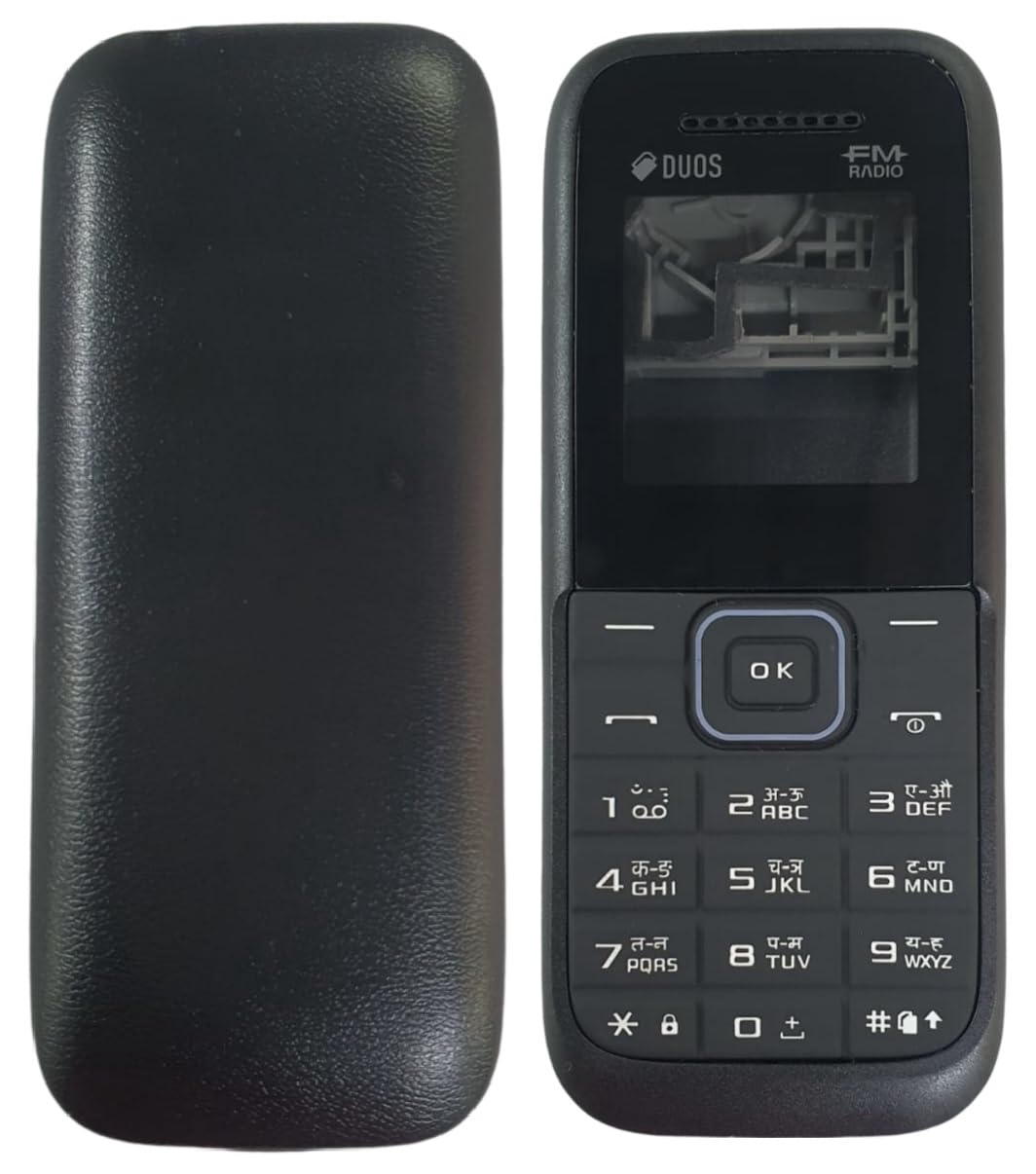 Pacificdeals Front and Back Full Keypad Housing Body Panel Made for Samsung Guru FM Plus B110 B110e - Black (Not A Mobile Phone, only Body Panel)