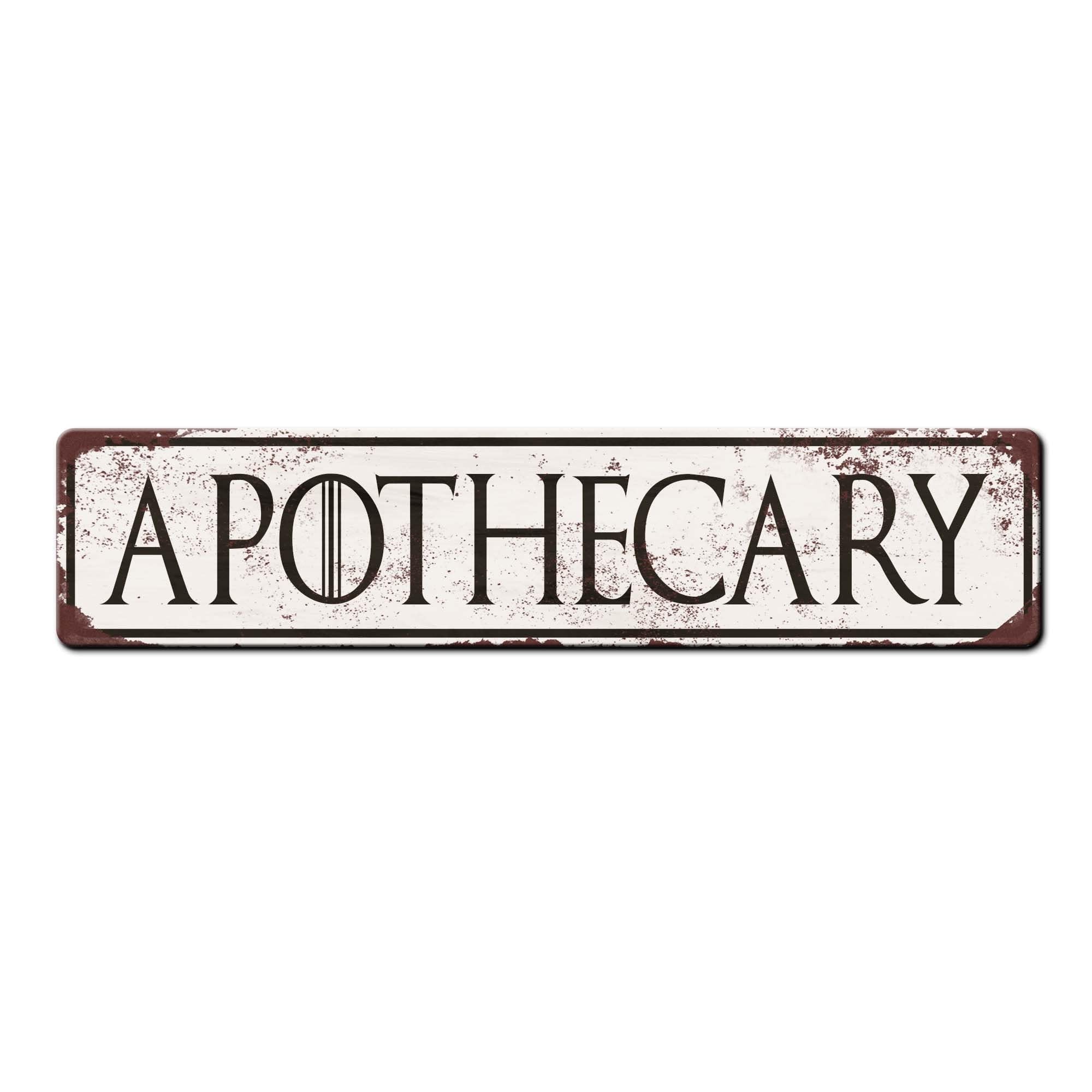 Tin Sign Apothecary Vintage Style Sign - Herbal Remedies Decor - Home Pharmacy Decor With Sayings 4x16 Inch