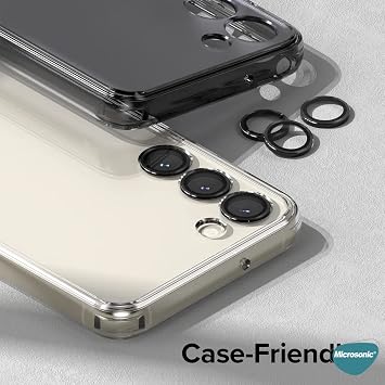 Microsonic Samsung Galaxy S25 Single Camera Lens Protection Glass Black [Galaxy S25 Compatible Screen Protector - Black]