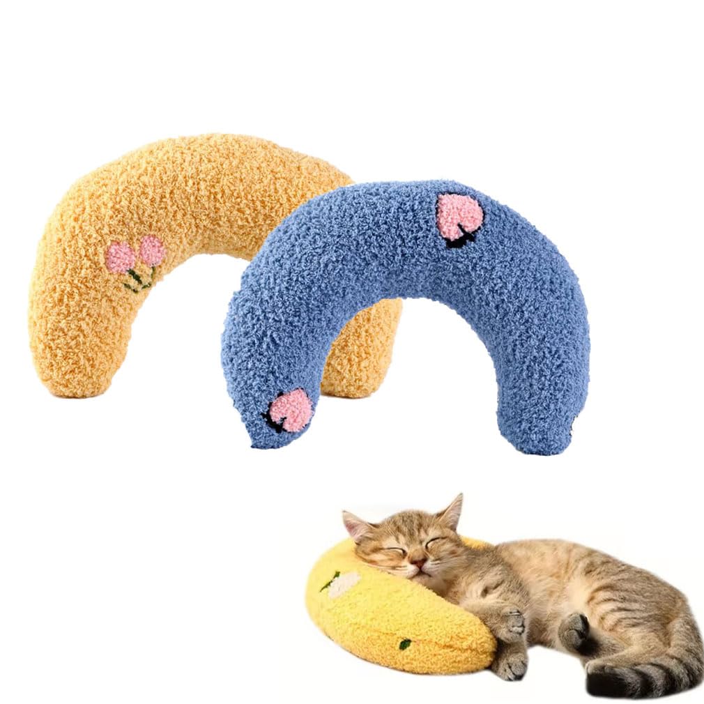 2PCS Plinko Dog Pillow - U Shaped Pet Calming Toy, Cat Pillow Dog Calming Pillow Cat Calming Pillow Dog Pillow, Pets Soft Plush Neck Pillow, Cat Pillow, Cat Hugging Pillow Sleeping Pillow for Pet (A)