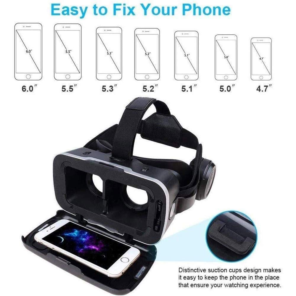 VR Headset Virtual Reality Headset VR Goggles for Movies Video Games - 3D VR Glasses Android and Other Phones Within 4.7-6.5 Inches