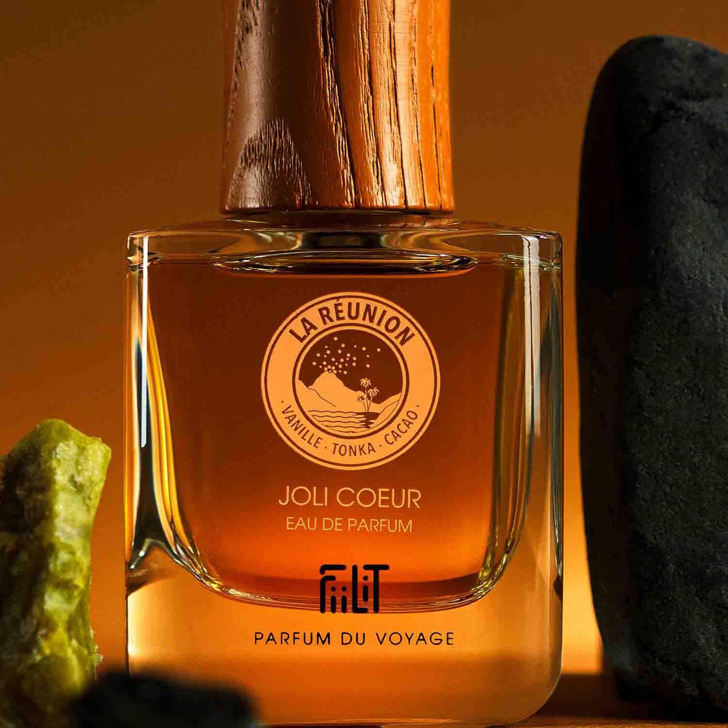 Eau de Parfum Naturelle JOLI COEUR LA RÉUNION - FiiLiT Parfum du Voyage - Mixte - Gourmand Oriental (50mL)