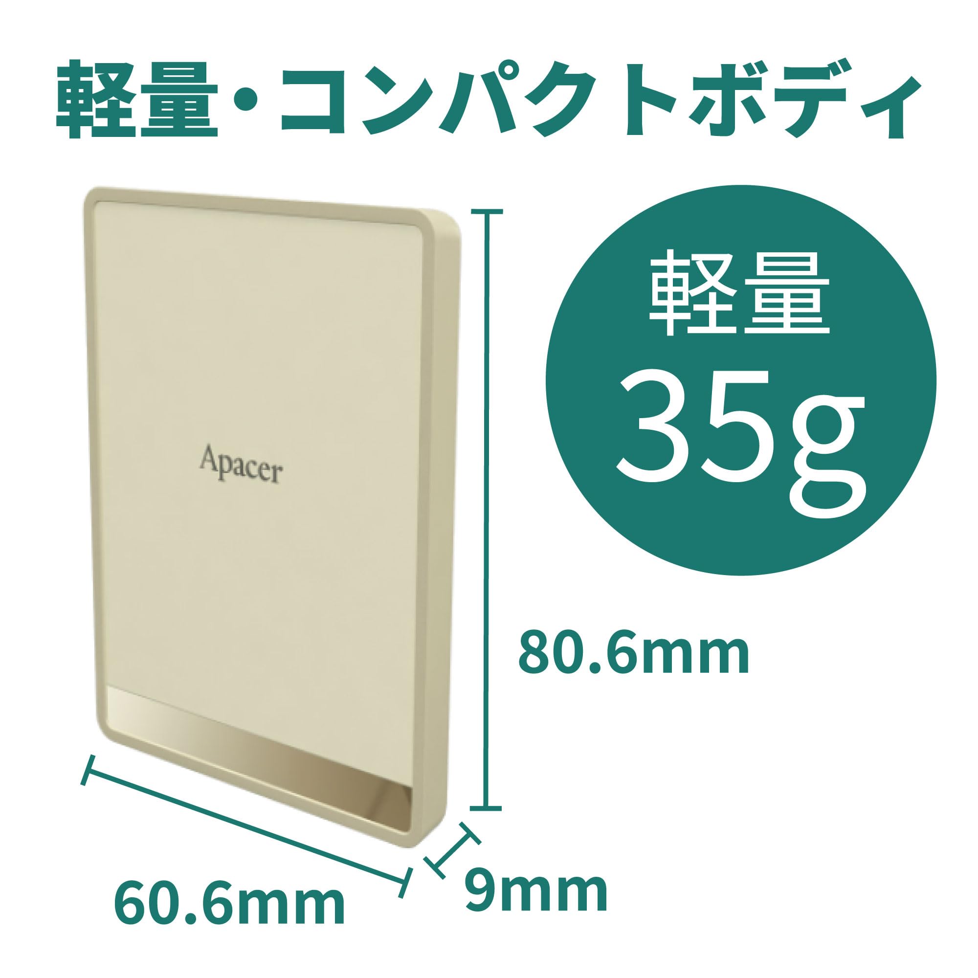 Amazon | Apacer アペイサー 外付けSSD 2TB AS724 USB 3.2 Gen 2 Type