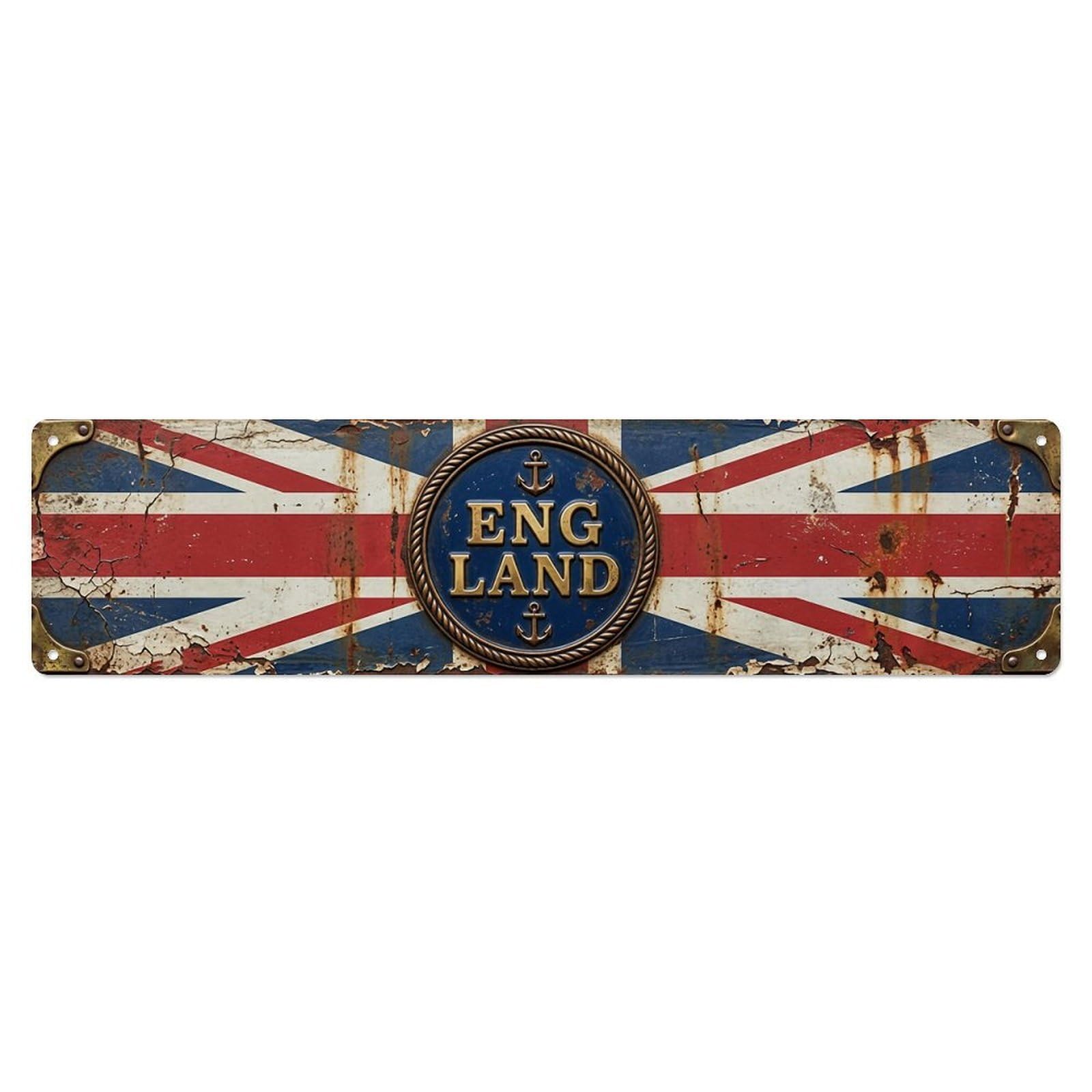Okahys 4X16inch(10X40cm) England Flag Retro Insignia Vintage Metal Tin Sign