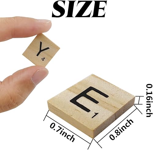 Miniatura 2 de GXXMEI 1000 azulejos de Scrabble, azulejos de letras de madera, letras A-Z mayúsculas para manualidades, ortografía, juego de crucigramas de Scrabble