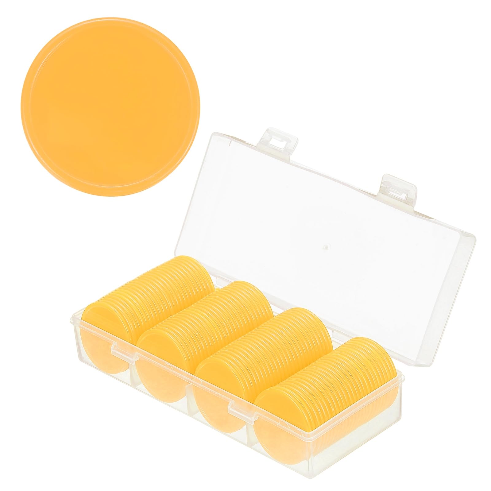 sourcing map 100Pcs Plastic Poker Chips, 37mm, Light Yellow