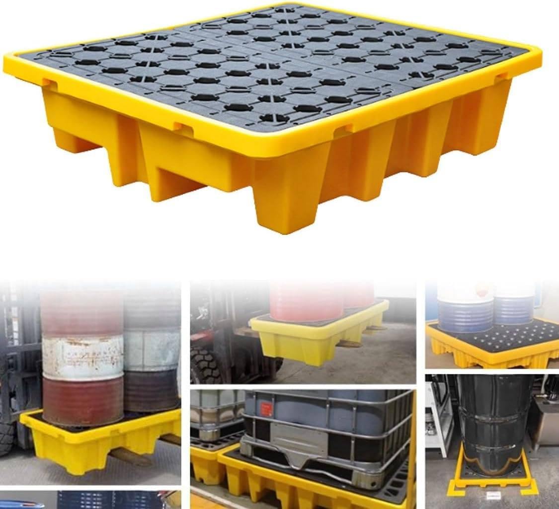 Stackable Prevent Spill Pallets with Drain Outlet,Large Capacity Spill Pallet,for Safe Spill Management and Storage 130 * 68 * 15cm