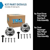 Vista 356 de TRQ Juego de 2 rodamientos de rueda trasera y conjunto de cubo con sensor ABS compatible con Ford Transit Connect 2014-2018