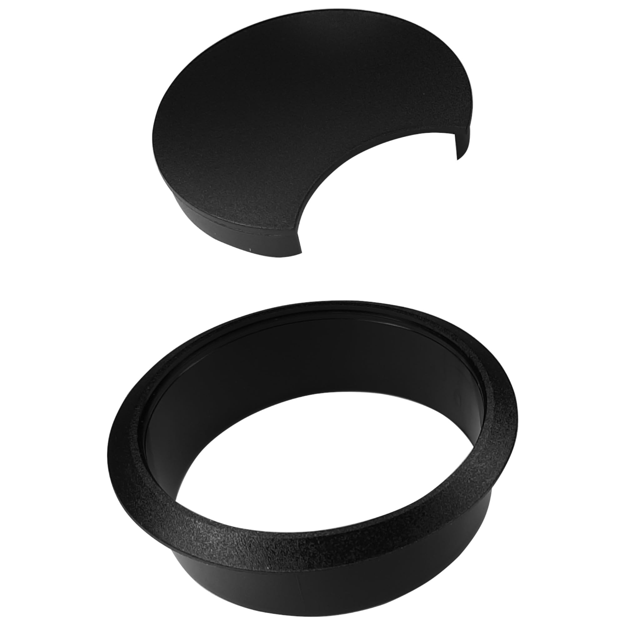 cyclingcolors 2x Passacavo plastica 70mm scrivania tondo guida per cavi elettrico (nero)