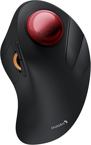 Miniatura 8 de ProtoArc Ratón Bluetooth inalámbrico Trackball, EM03 NL Ratón ergonómico recargable con bola rodante, conexión para 3 dispositivos, compatible con