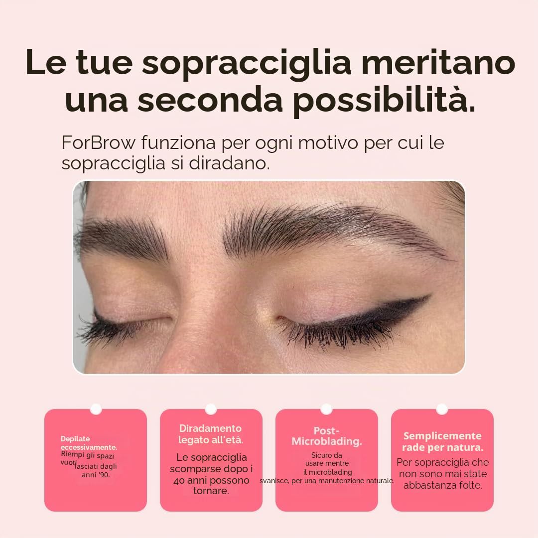 ForChics Siero per la crescita delle sopracciglia balsamo per sopracciglia più folte e spesse in 2 settimane, formula vegana e cruelty-free, nuovi peptidi innovativi
