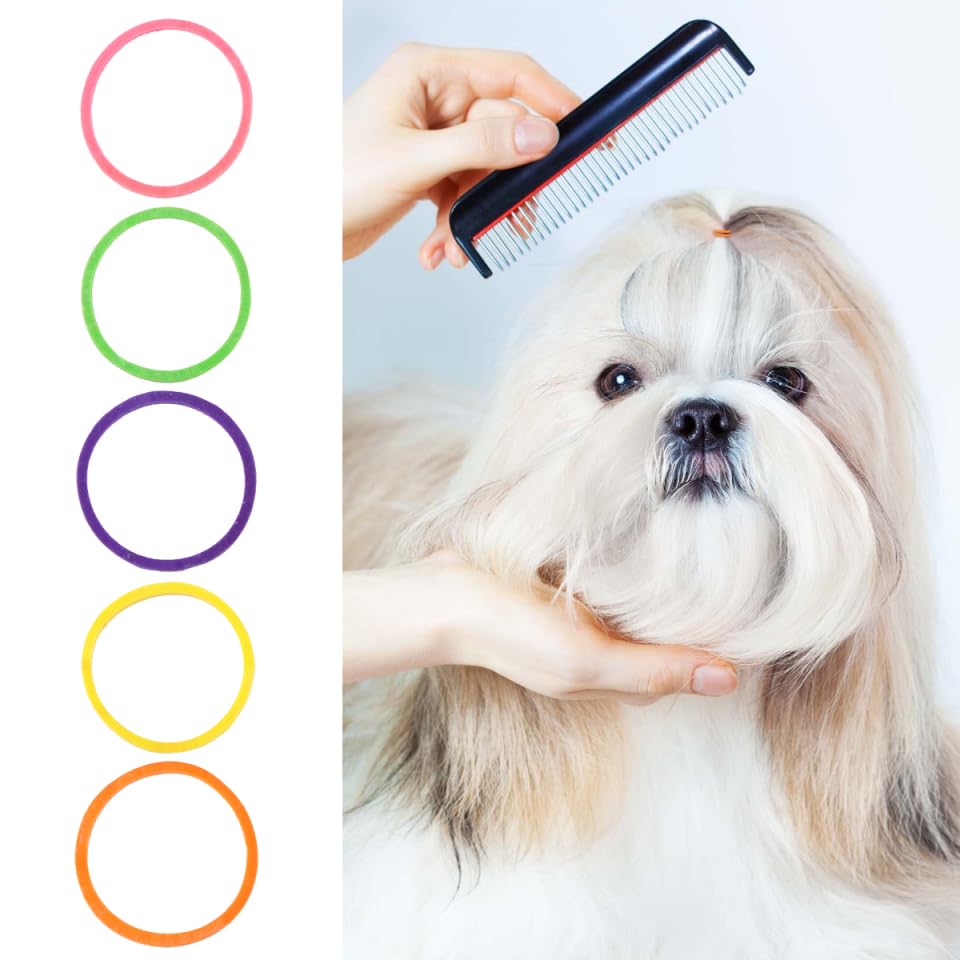 FRCOLOR 170Pcs Pet Dog Hair Accessories Mixed Color Elastic Bands for Grooming Small Pets Braids Knots Bows - Image 2