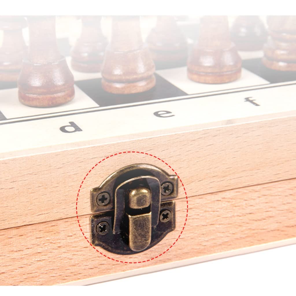 ZAW Schach Magnetische Schachfiguren Klappschachtbrett, High-End-gefertigtes Schach-Set Holzaufbewahrungsbox, Geschenk for Schachliebhaber und Erwachsene Chess (Größe : 29CM)