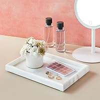 Vista 5 de Juvale Large Marble Vanity Tray - Jewelry & Cosmetic Organizer with Drawer Organizer - Bathroom Display with Soap Tray - Home Accent Piece with