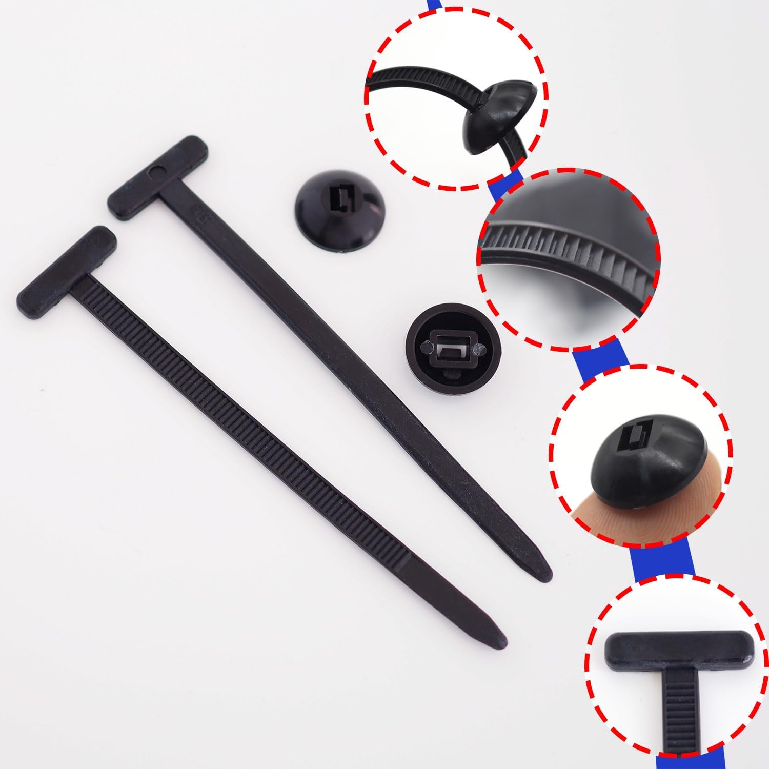 Black Nylon Cable Ties Multifunctional Cable Tie Buckle-Length 9cm, for Car Daily Repair, Home, Office, Garden, Workshop (100)