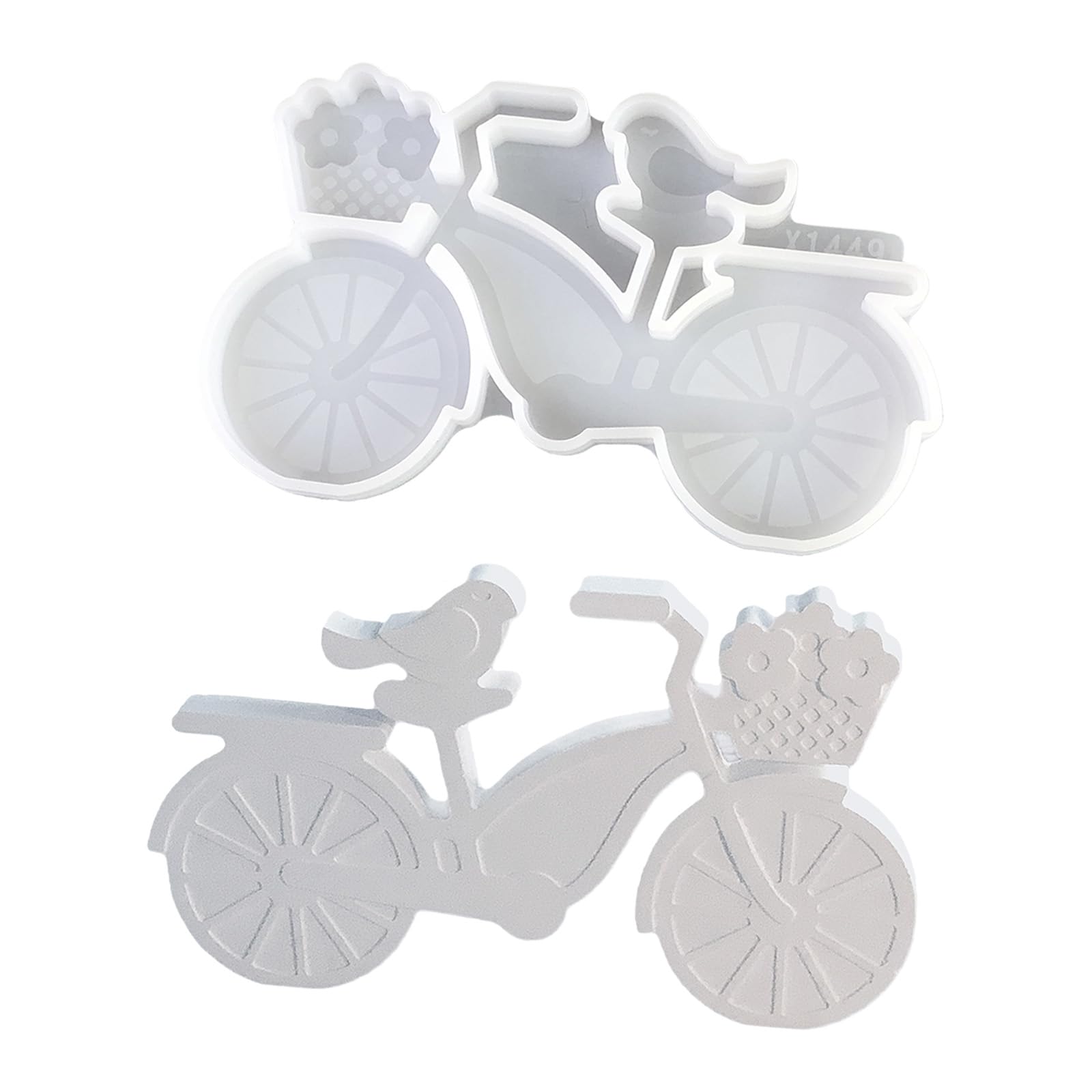 LUCKGONI Flexible Silicone Bird On Bicycles Mould For Craft Home Decoration And Making