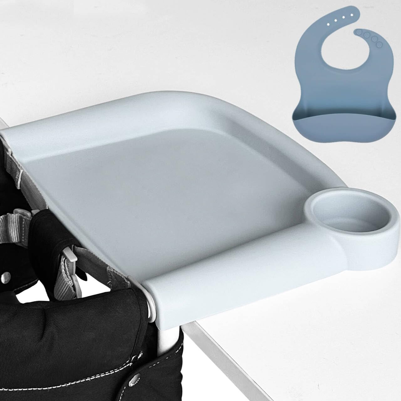 Silicone Baby Dining Tray Compatible with ingl-ES-ina Fast Table Chair for Ch-ic-co Fastlock Hook-on Chair Upgrade Suction Cup Design Fills The Gap Between The Tray and The Counter