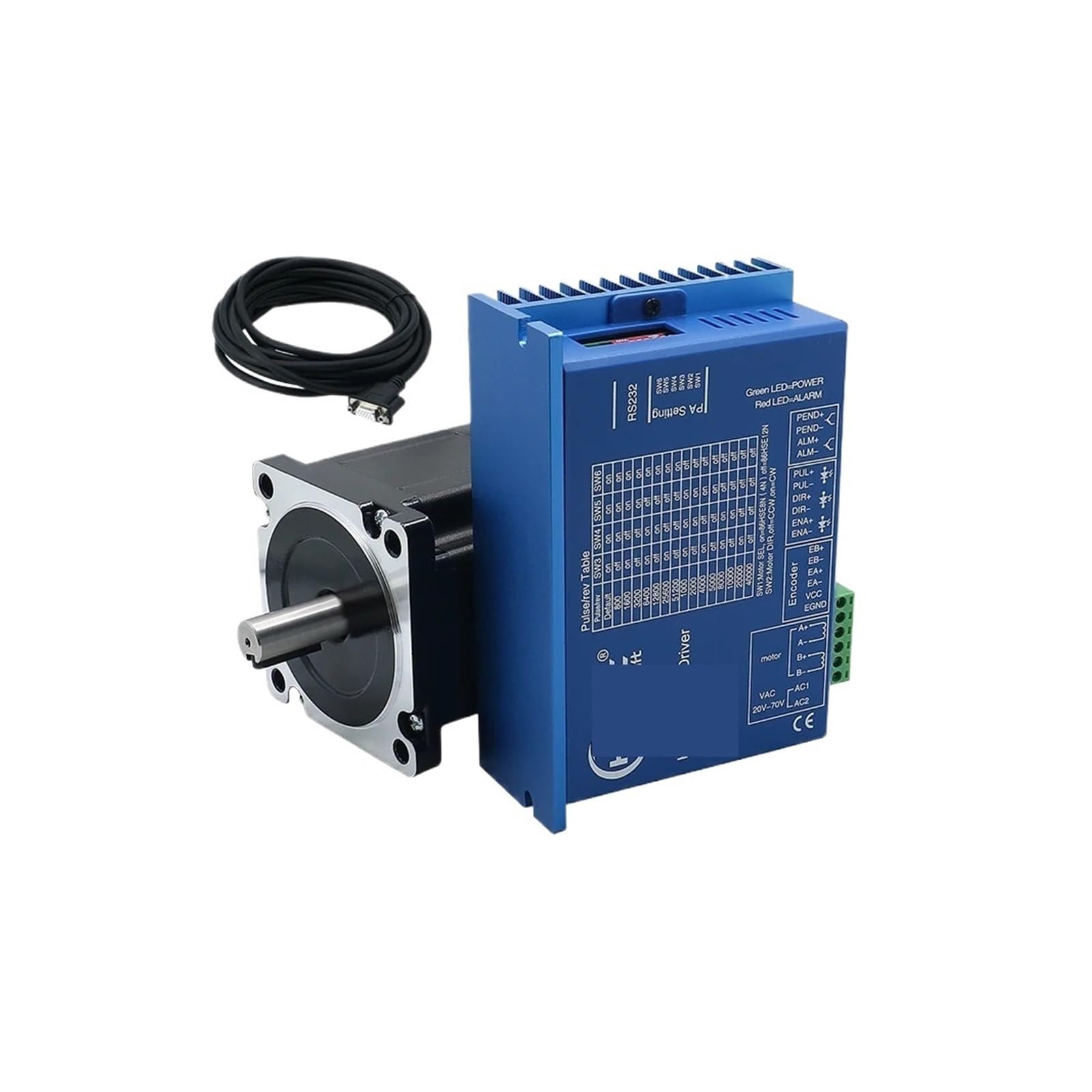 ANERTQUIH Stepper Motor Nema34 Close Loop 86HB250& HBS86 Drive &300cm Encoder Cable 4.5/8/12N.m 643/1143/1714Ozin Brushless DC(82B no brake)
