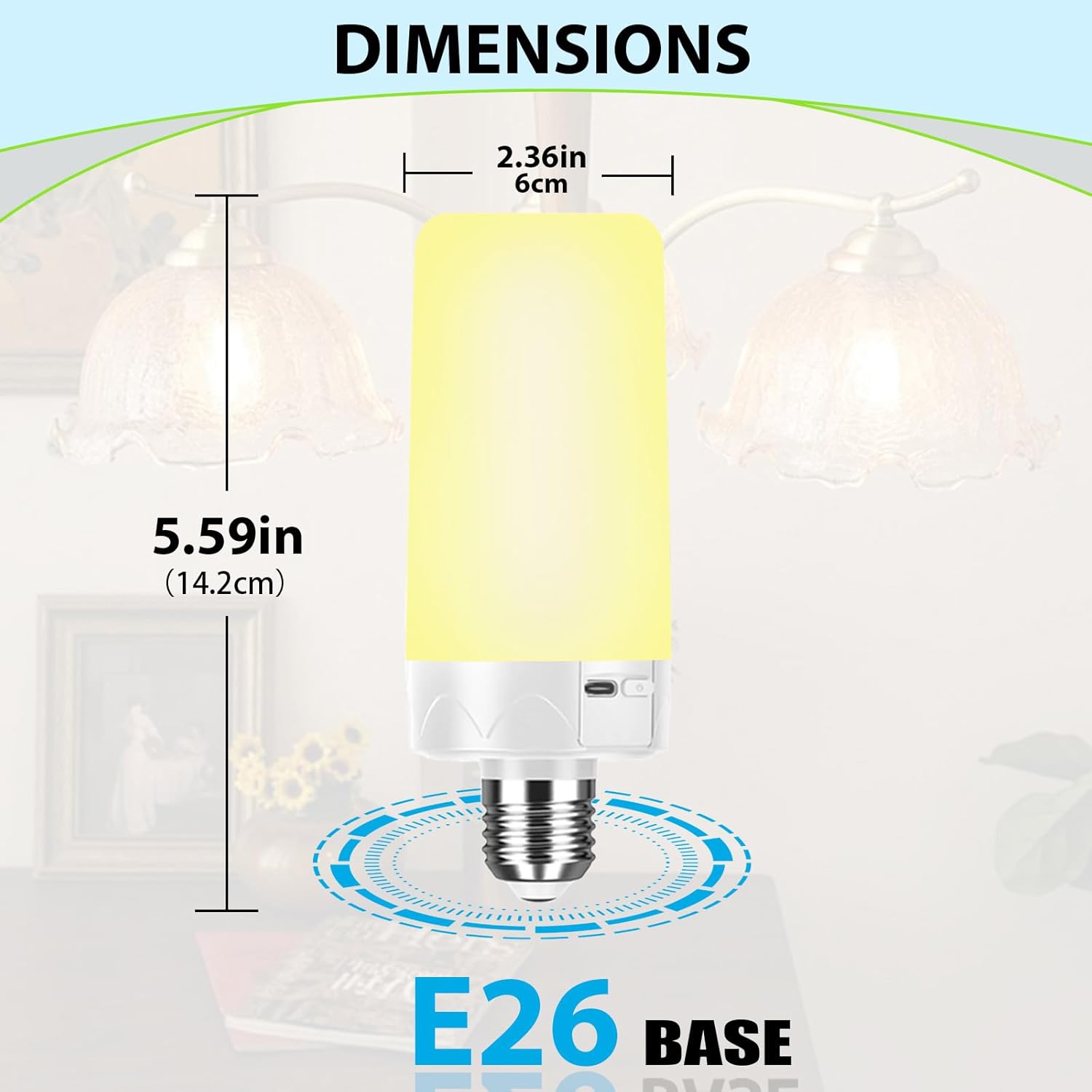 Rechargeable Light Bulbs for Non-Hardwired Fixtures, Battery Backup Bulb for Sconces and Lamps with Remote Timer, 3 Color Temps, Dimmer, Magnetic, E26 (1, 3 Color)
