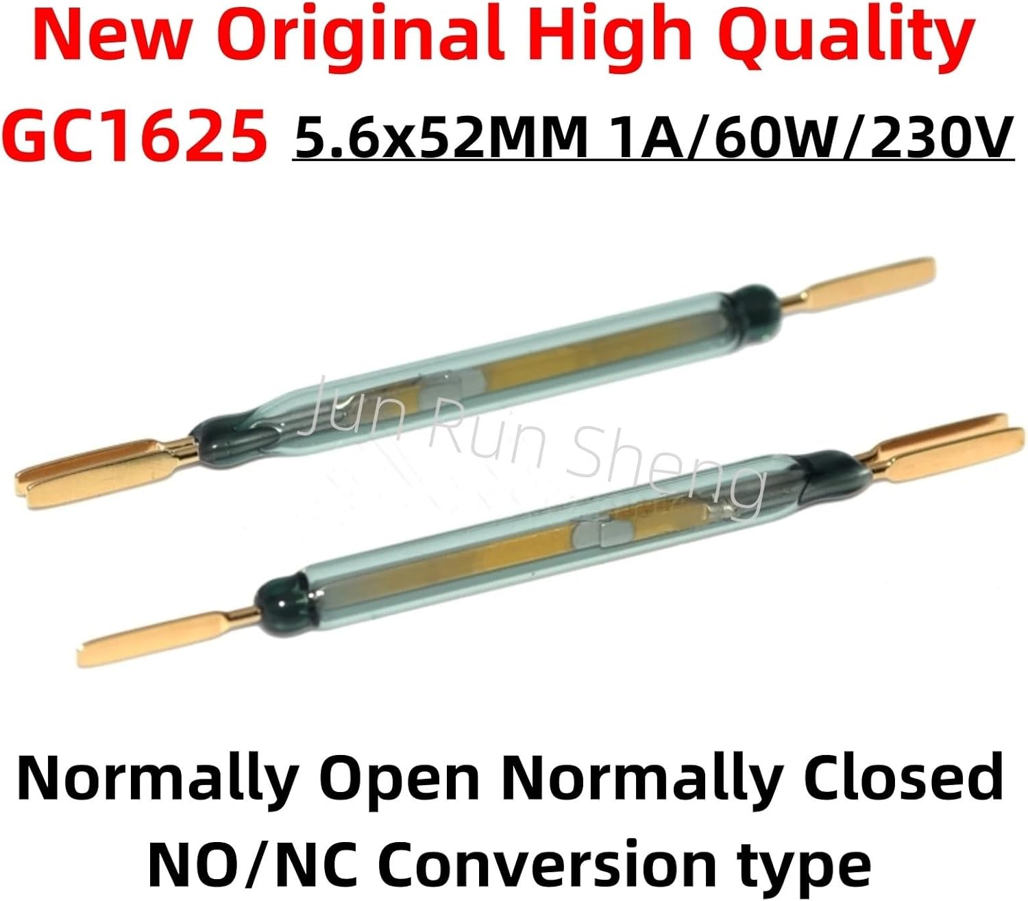 1/5/10/PCS High Power Reed Switch GC1625 5.6 * 52MM GC1917 36MM Normally Open/Closed NO NC Conversion Magnetic Contact Sensor(5PCS GC1917)