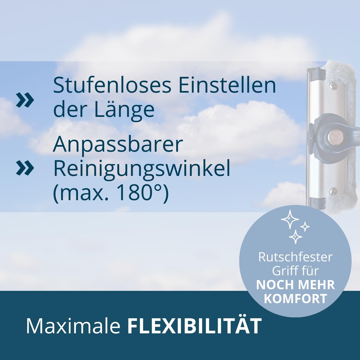 Stiele-Set 5-teilig ERA bis 4,49m I 1x Ha-Ra Teleskop-Stiel verlängerbar 1,14-1,70m & 3X Ha-Ra Verlängerung 0,93m & ERA Adapter I robuster Teleskopstiel ausziehbar