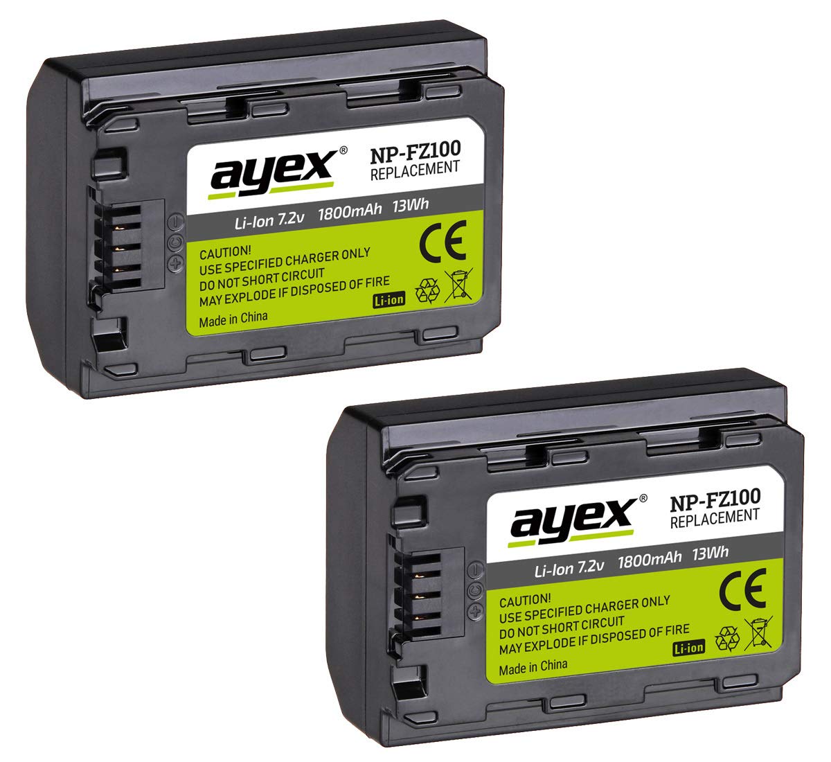 ayex NP-FZ100 - Cargador USB dual para Sony Alpha A7 III, A7R III, A9 (2 unidades)