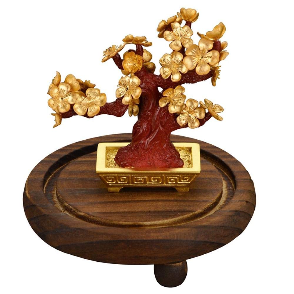 Statue arbre de fortune en feuille d'or 24K pour décoration bonsaï Feng Shui