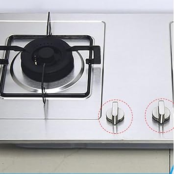 4 Pcs Cooker Knobs,Gas Stove 6MM Universal Replacement,Metal Parts Silver Stoves Switch Control Adaptors for New Kitchen Cooktop,Hob,Oven,Thermostat,Precise Temperature Burner Accessories Button