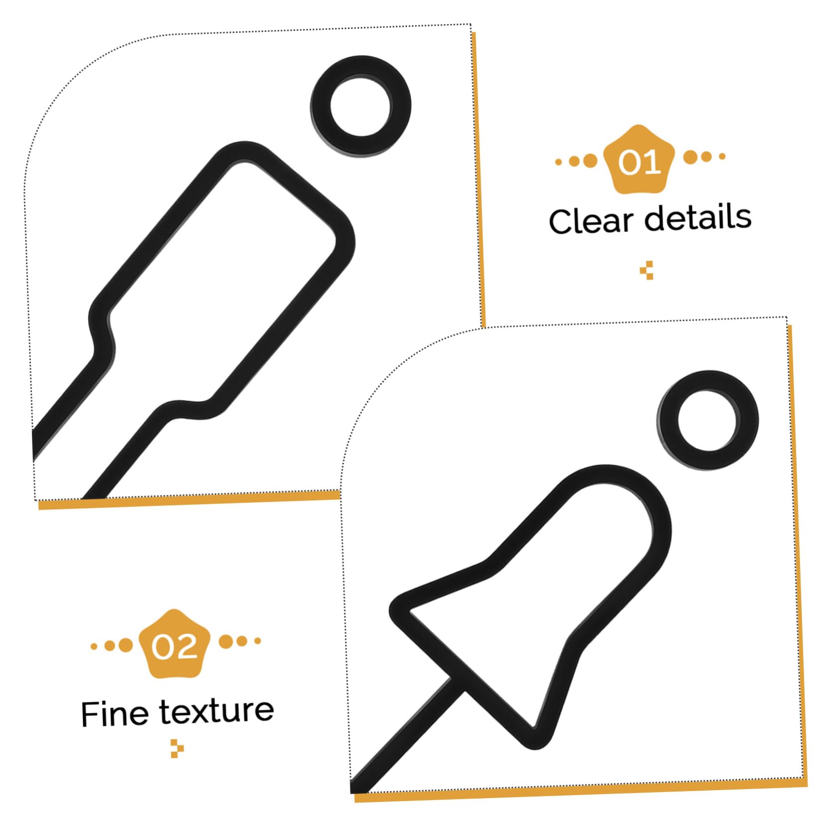 Lurrose 5 Ensembles Signe De Toilette Signes De Toilettes Panneau De Salle De Bain Hommes Salle De Panneau De Toilettes Porte Signe De Symbole De Toilette Ton Femme Acrylique Noir