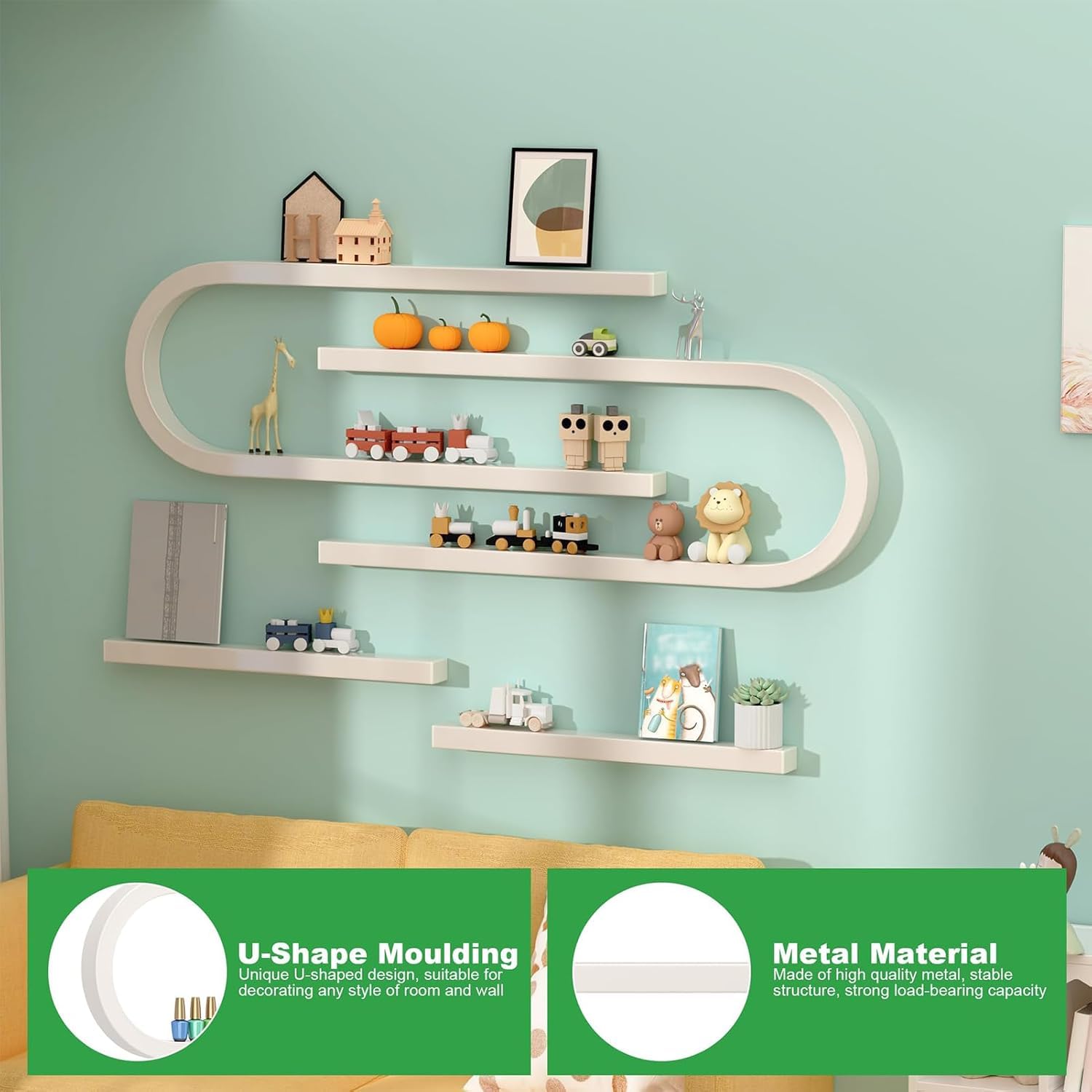 Estante de almacenamiento de aceites esenciales, estante montado en la pared para esmalte de uñas y perfume, organizador de belleza multifuncional para salón y tienda de uñas (negro)