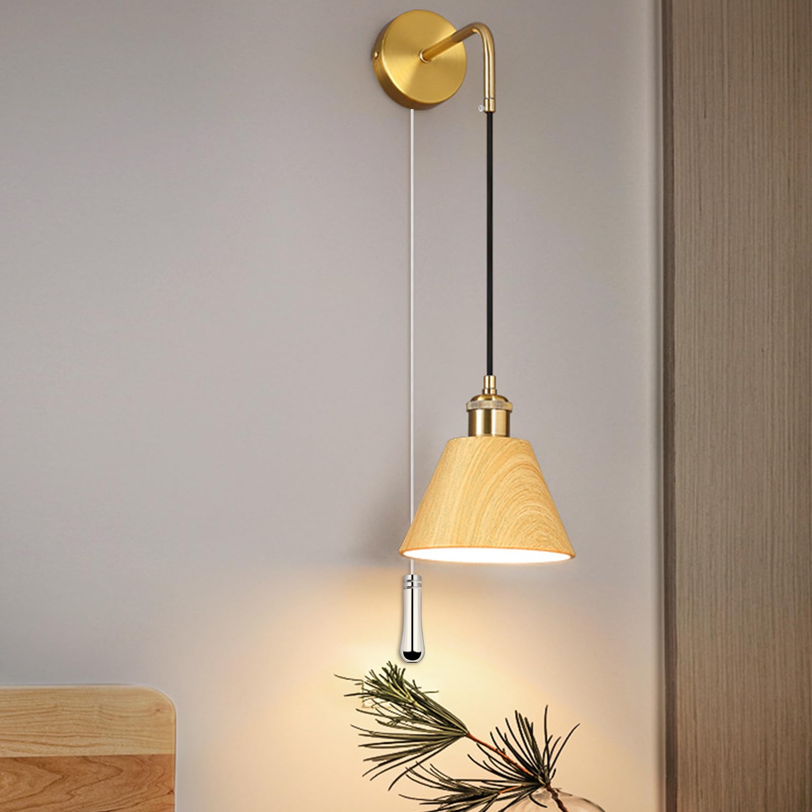 LbsAMP 2 Pieces Bathroom Light Pull Cord Handle with Cord Connector 150cm Light Pull Chain Extension Weighted Cord Pull Ends for Bathroom Toilet Light Ceiling Light Fan Switch - Image 3