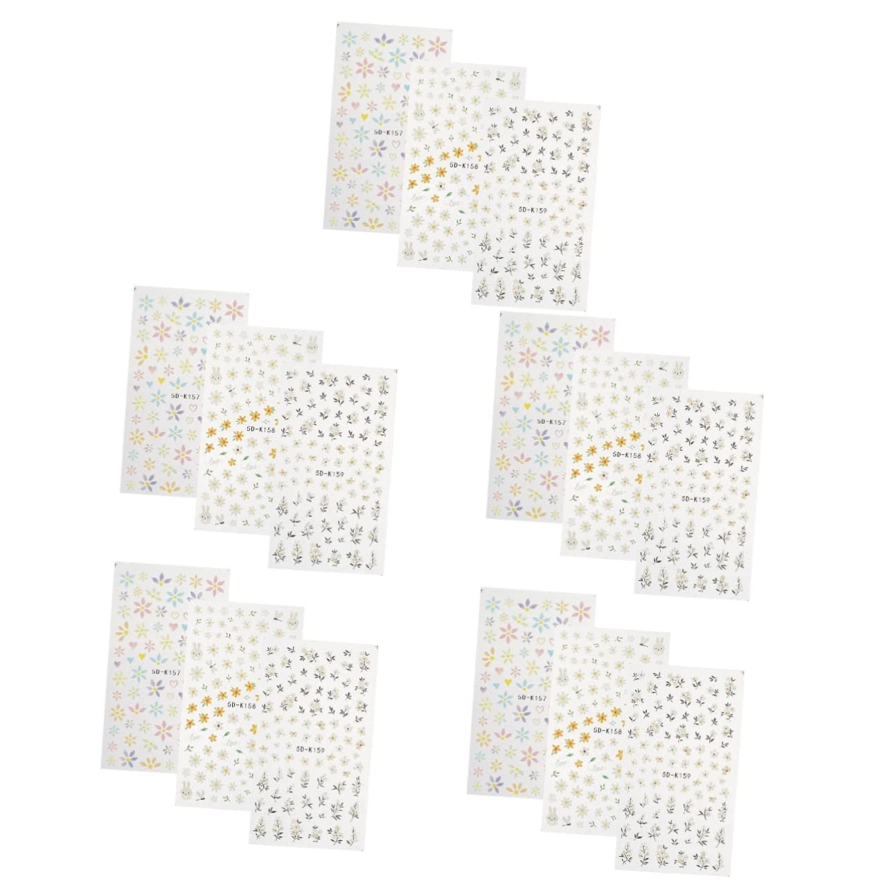 minkissy 15piezas Pegatinas De Uñas Autoadhesivas Decoración Floral Para Manicura Para Arte De Uñas Para Bodas y Citas