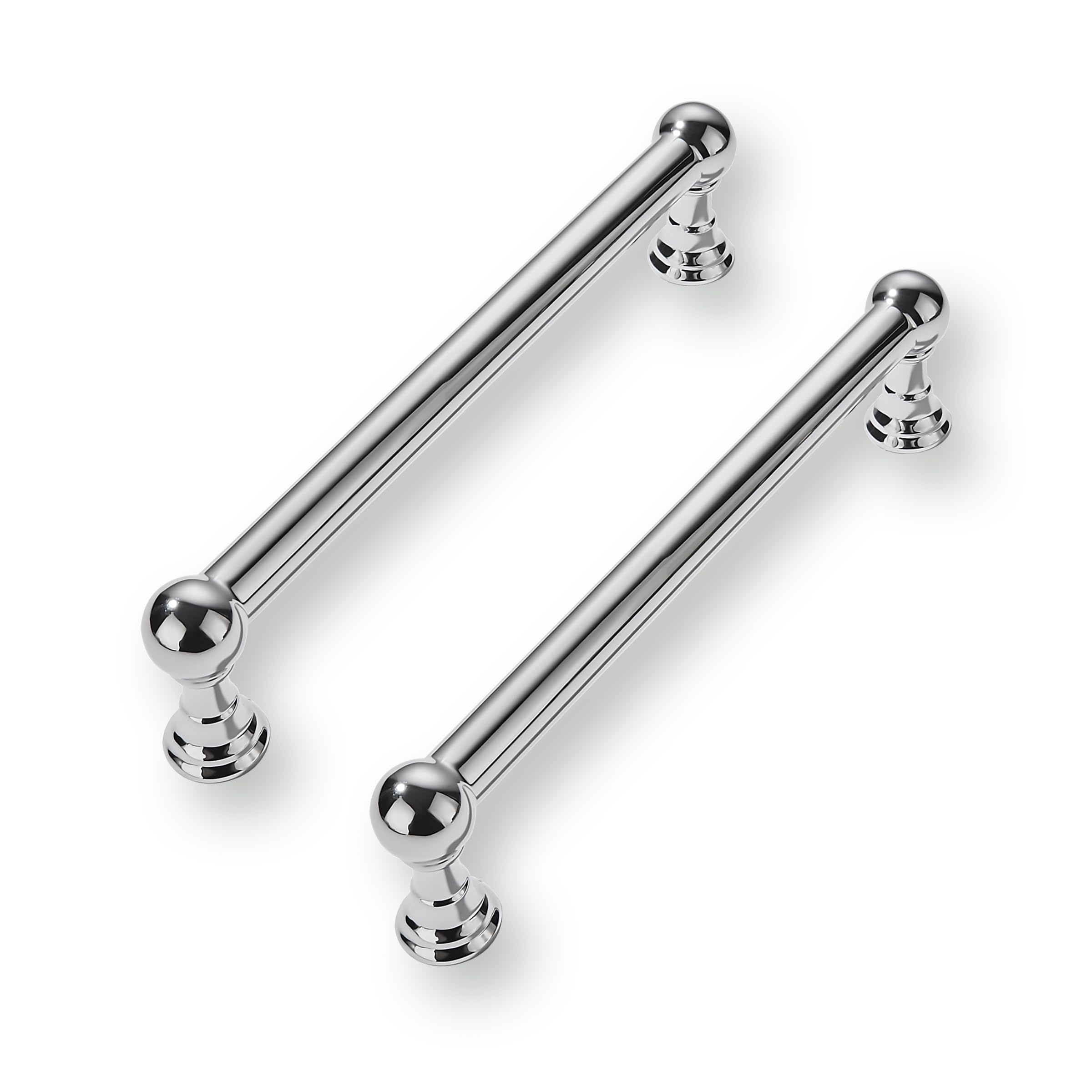 CABDM 2 Pack 5 Inch Solid Kitchen Cabinet Handles Poilshed Chrome Heavy Duty Cabinet Pulls Drawer Pulls Cabinet Hardware Kitchen Handles for Cabinets Cupboard Handles
