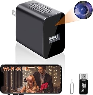 Spy Camera Wireless Hidden WiFi Camera with Remote View - 4K UHD - Spy Hidden Camera Charger - USB Hidden Camera - Nanny Cam Hidden Camera - Motion Only - Small Secret Camera