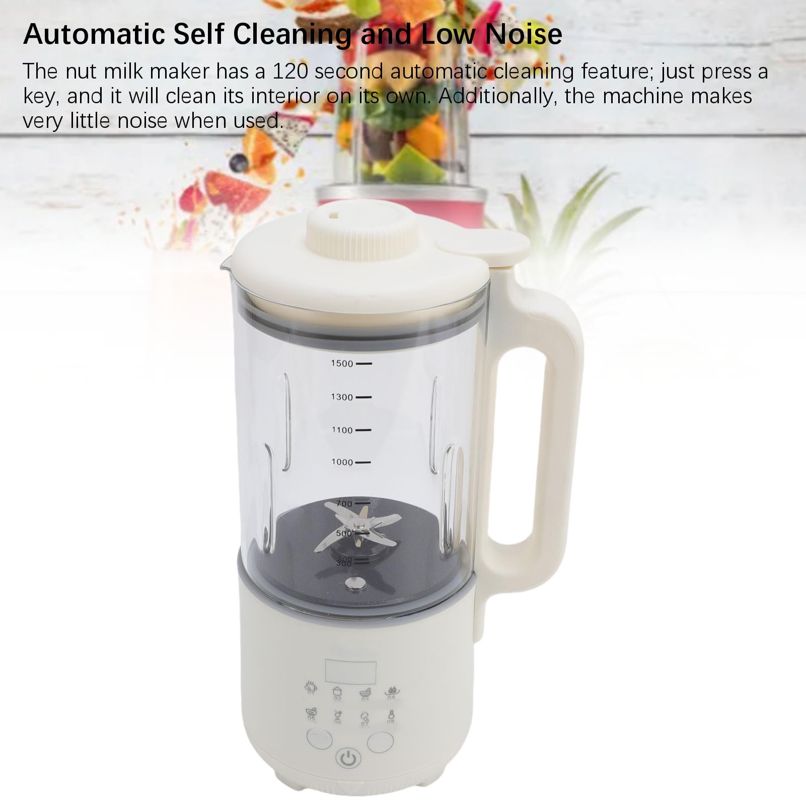 Pongnas Automatyczny Ekspres do Mleka Sojowego o Mocy 120 W i Pojemności 1500 Ml – 8-calowy Blender do Mleka Orzechowego Sojowego z Płatków Owsianych Migdałowych, Funkcja Automatycznego Utrzymywania