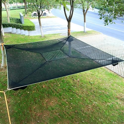 Hamac de camping 4 points portable multi-personnes de 3m avec sangles - 7
