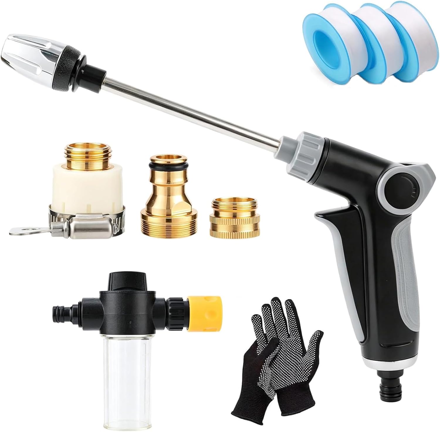 High Pressure Garden Hose Washer, Turn Any into a Water Cleaning Jet, Universal Washer for Car Yard turn hose pressure washer garden high water nozzle pocket arrow