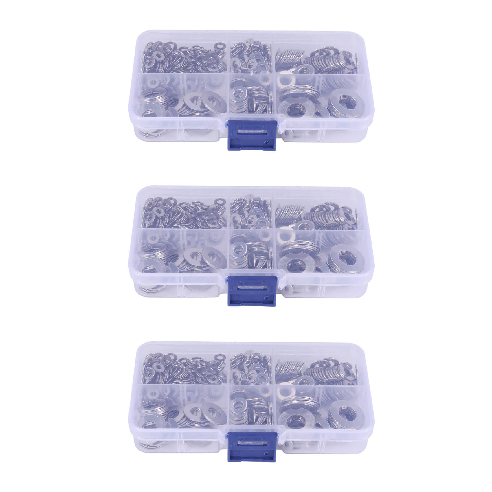 Jnchdghwa Silver 1980 Pcs M3 M5 M6 M8 M10 Washer Spacers Stainless Steel Flat Washer Plain Gasket Spacers Kit Bolt Fastener