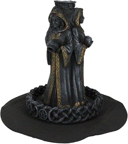 Ebros Gift Wicca Triple Diosa Doncella Esperando Madre y Crone Pagana Decoración Cono de Incienso Escultura Ciclo Feminista de Luna Sagrada Ciclos