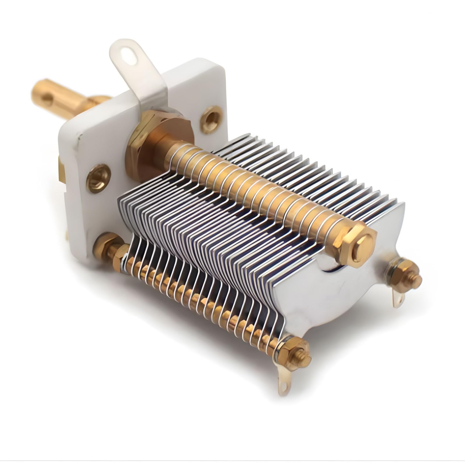 Condensador variable de aire potencial, plan monobloque de cerámica, baja pérdida de no conductor, alta consulta para aplicaciones en radios de radio y generadores de indicación, cerámica bronce