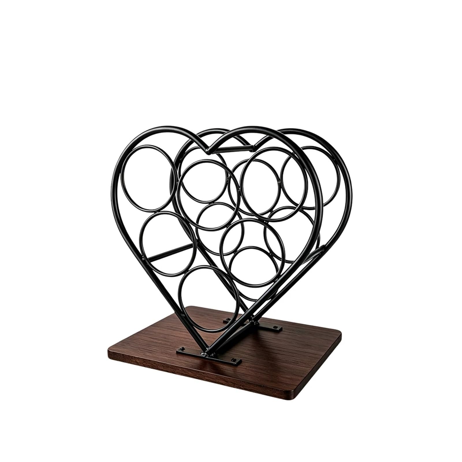 Storage Double-Tier Heart-Shaped Openwork Wine Rack Holds 6 Bottles