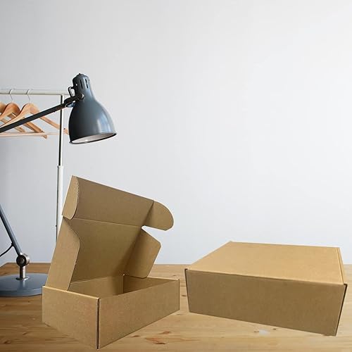 Miniatura 8 de Cajas de envío de 9 x 6 x 3 pulgadas, paquete de 25 cajas de cartón corrugado marrón para embalaje de pequeñas empresas, cajas para regalos de