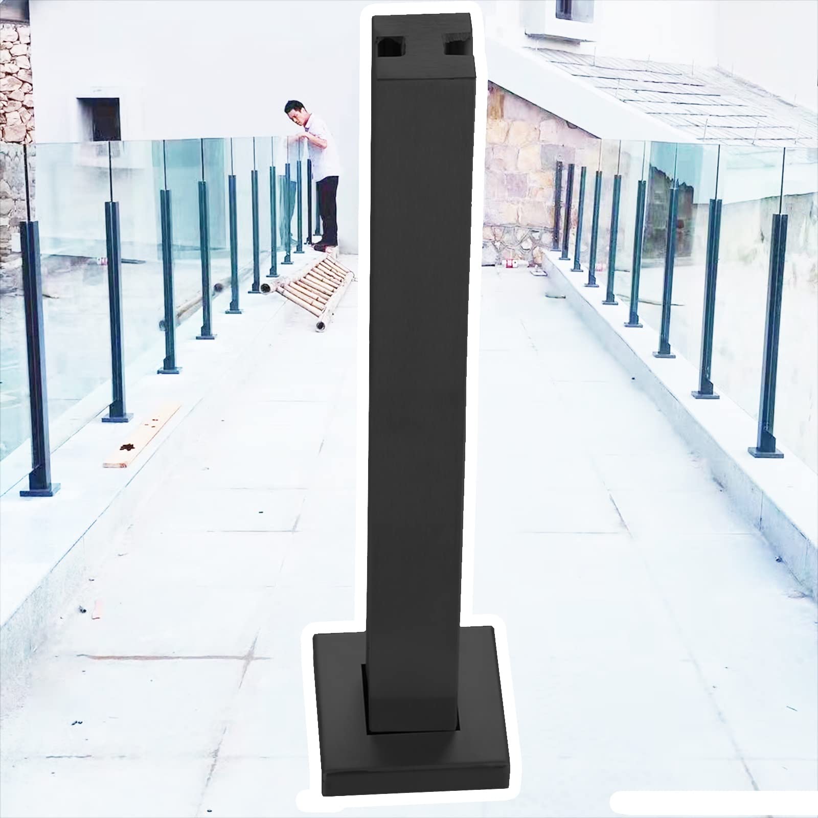 Poteaux de balustrade en verre ronds pour terrasse extérieure et panneau de garde-corps robuste