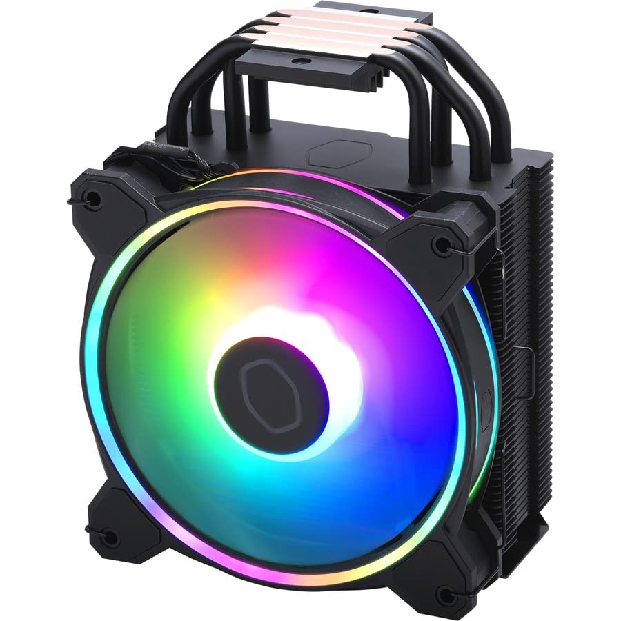 Image of Cooler Master Hyper 212 Halo Black CPU Air Cooler,120 Halo PWM Fan,Dual Loop ARGB,Aluminum Top Cover,4 Copper Heat Pipes,154mm Tall,AMD Ryzen AM5|AM4,Intel LGA 1851|1700|1200 Brackets,(Pack of 10)