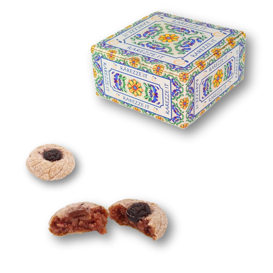 RAREZZE | Biscotti di Pasta di Mandorla Siciliana al GELSO | Deliziosa confezione regalo (gr.400) | Dolci tipici di Sicilia | Preparazione artigianale