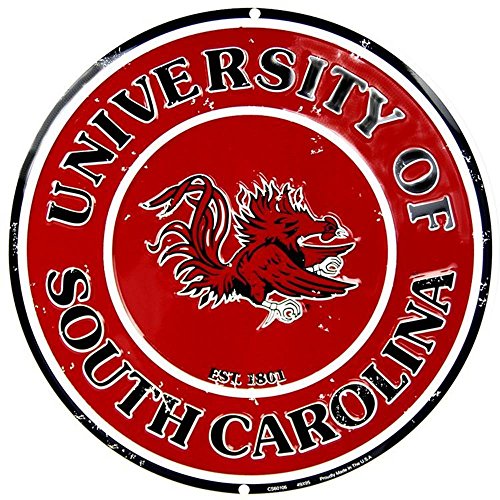 Signs 4 Fun Round Sign | South Carolina Retro Sign | 12” Diameter | Embossed Aluminum Sign | Made in the USA