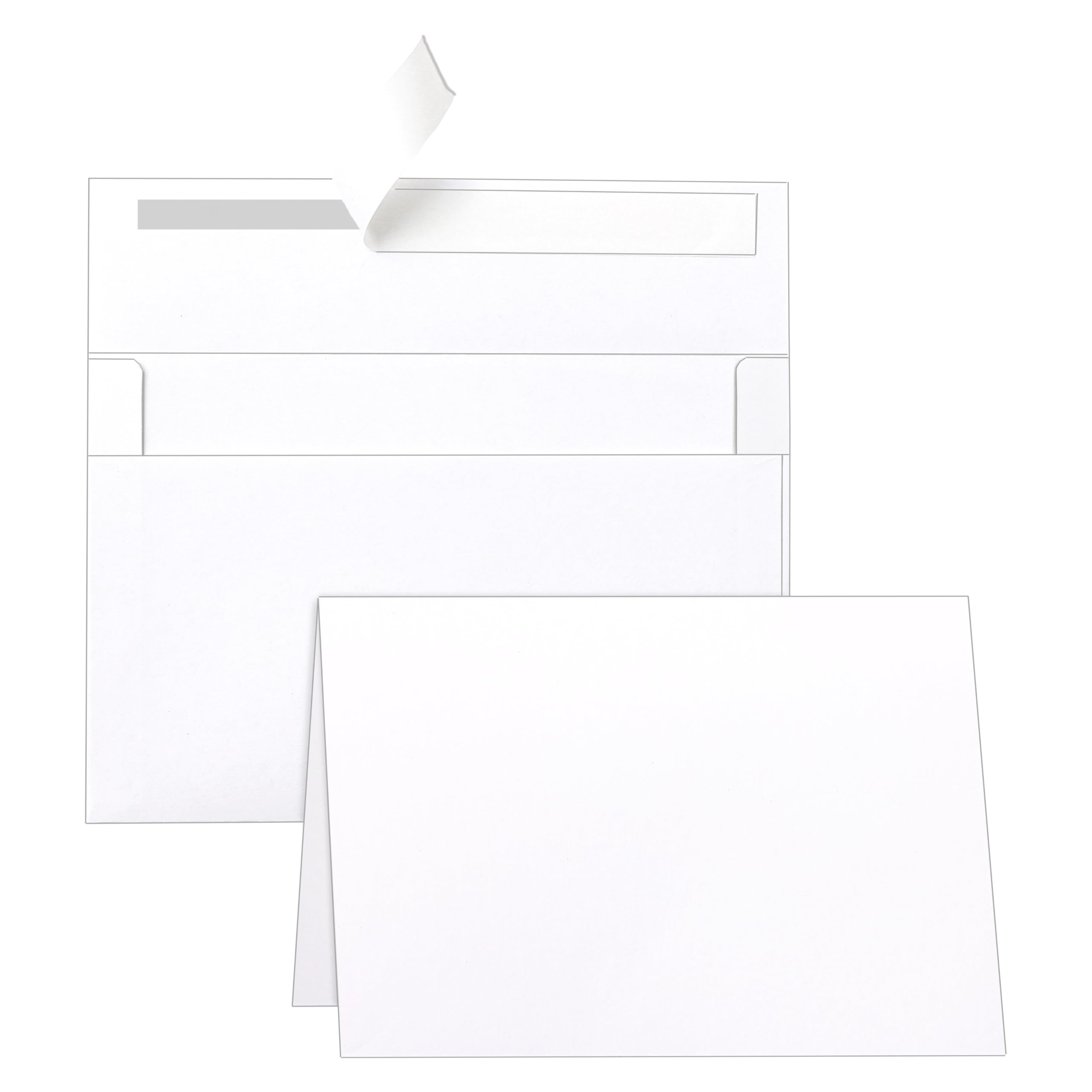 Silunkia White Blank Greeting Cards and Envelopes 4 x 6 Heavyweight Folded Cardstock and A4 Envelopes Printable Self Seal 20 Packs for DIY Wedding