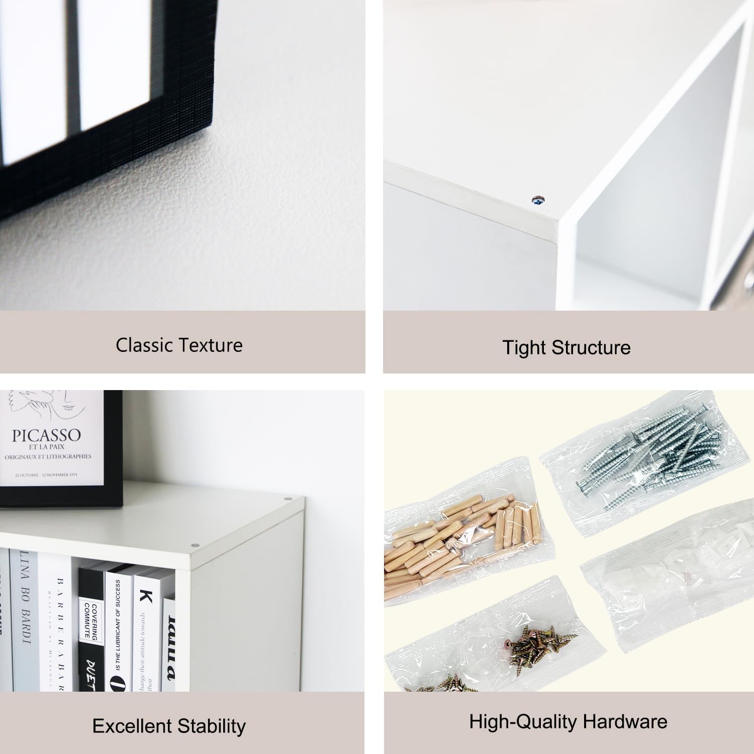 Wooden 6 Cube Storage Organizer with Closed Back Panel,White Cube Shelf Cubby Storage Organizers with Compartments for Living,Bookshelf,Organizers Easy to Install (White, 6 Cube) - Image 4